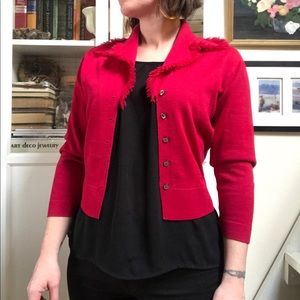 Red vintage wool cardigan